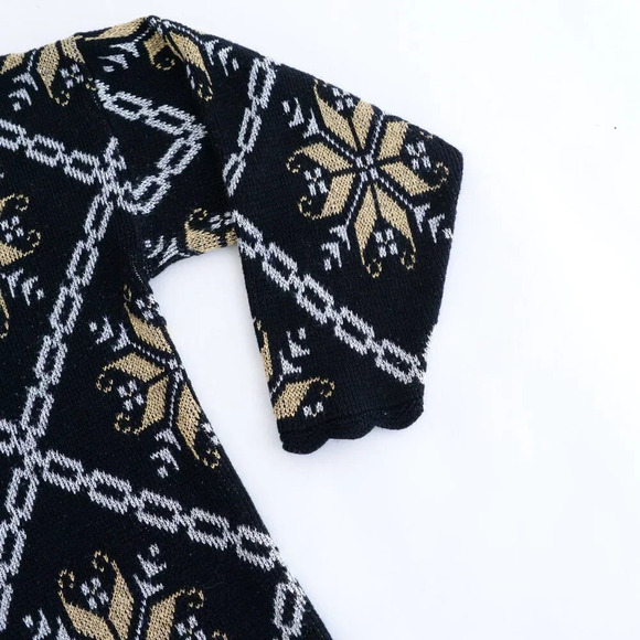 Vintage Nutcracker  Black Gold Print Knit Crewneck Sweater XL - Picture 5 of 11